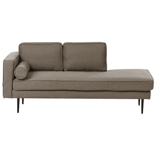 Chaise Longue Côté Gauche En Tissu Marron Miramas
