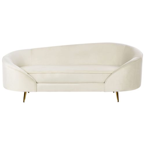 Canapé 3 Places En Velours Beige Savar