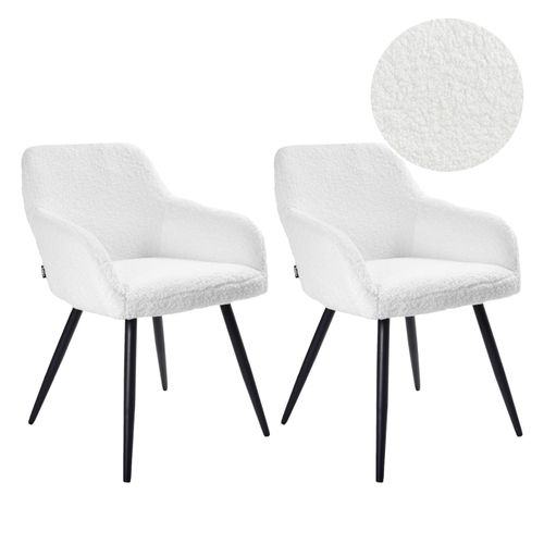 Lot De 2 Chaises De Salle À Manger Casmalia Bouclé Blanc Cassé
