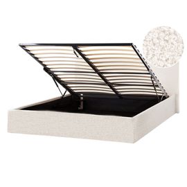 Lit Ottoman Bouclé Orbey 140 X 200 Cm Blanc Cassé