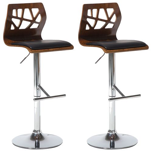 Lot De 2 Chaises De Bar Petersburg Cuir Pu Marron/Noir
