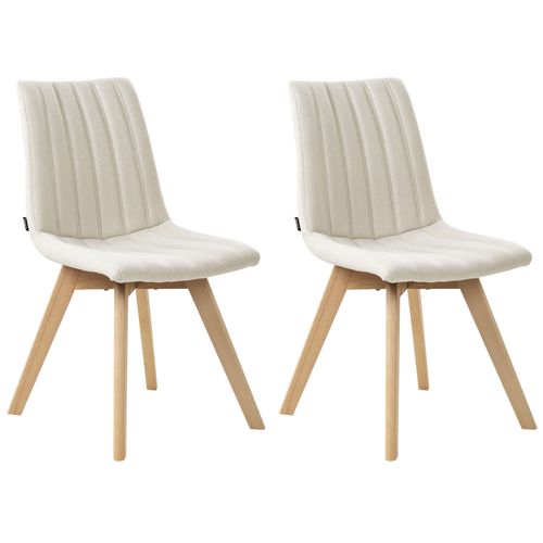 Lot De 2 Chaises De Salle À Manger Calgary Tissu Blanc Cassé