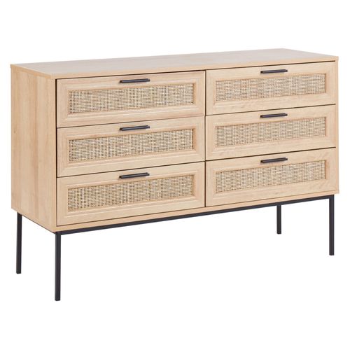 Commode À 6 Tiroirs Pasco Marron Clair