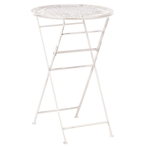 Table De Bar De Jardin Trieste 60 Cm 60 Cm Métal Beige Clair