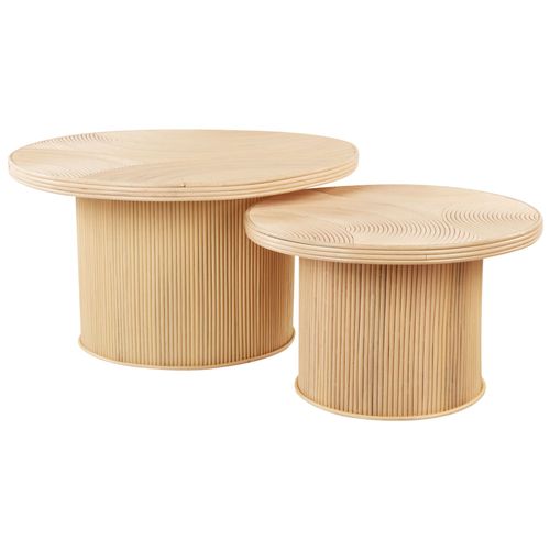 Lot De 2 Tables Basses En Rotin Naturel Ilios