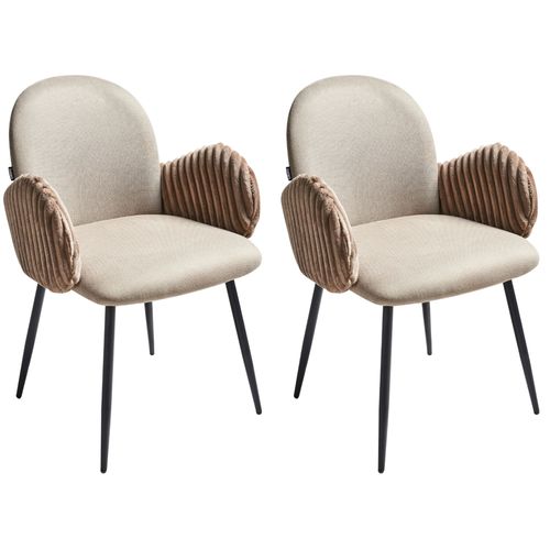 Lot De 2 Chaises De Salle À Manger Amity Tissu Taupe