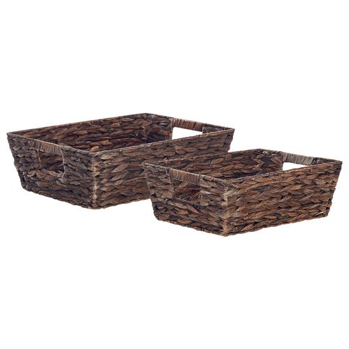 Lot de 2 paniers PANDZ Osier Marron foncé