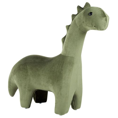 Pouf Animal Dinosaure En Velours Vert Brontosaur