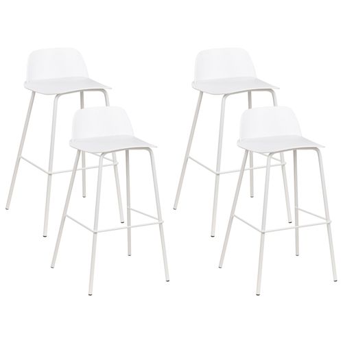 Lot De 4 Chaises De Bar Mora Blanc