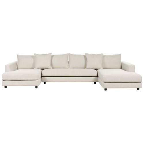 Canapé 5 Places En Tissu Beige Clair Lilviken