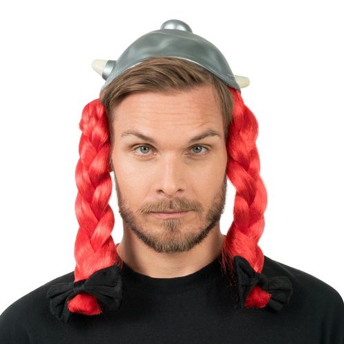 Casque Gaulois Latex Tresses NUds Obélix Adulte