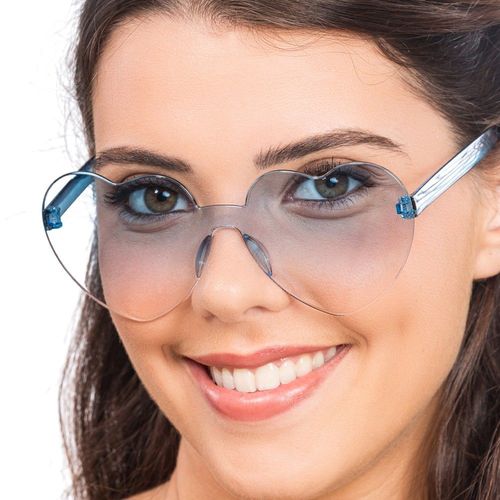 Paire De Lunettes Festives Pc C?'ur Bleu Adulte
