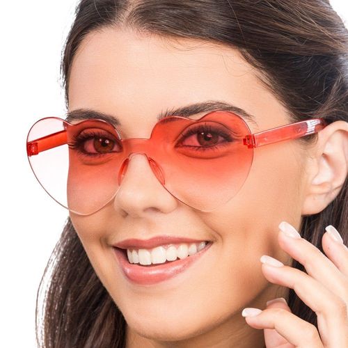 Paire De Lunettes Festives Pc C?'ur Rouge Adulte