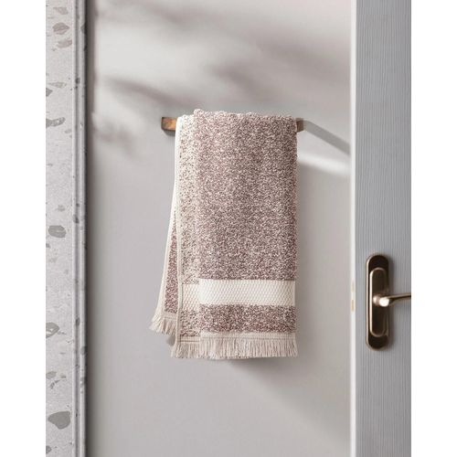 Serviette Visage Teinte En Fil Brest - Poudre - 50x85 Cm - Collection Naturelle