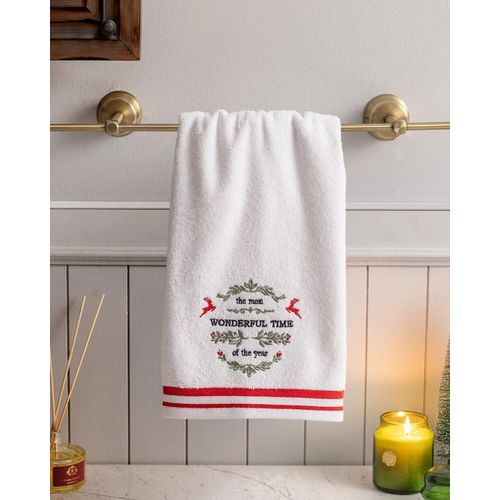 Serviette Pour Le Visage Annee 100 % Coton - Blanc