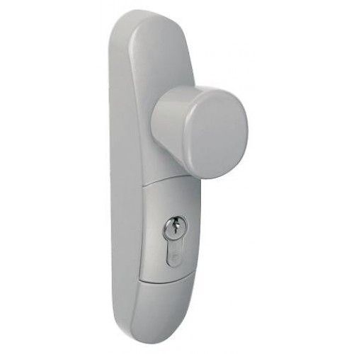 Poignée à bouton fixe pour serrure antipanique - EN 3600 gris aluminium métallisé JPM