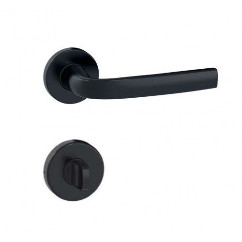 Poignées de porte sur rosaces rondes Logio finition noir mat Onyx - condamnation VACHETTE