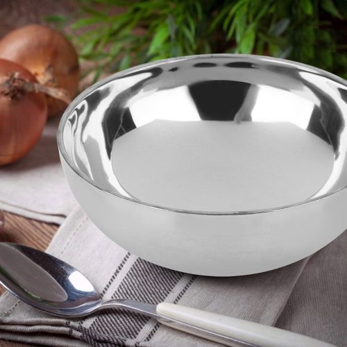 Bol A Soupe Double Couche En Acier Inoxydable Pour Nouilles, Recipient Pour Fruits Et Aliments (Petit)