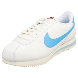 Nike Cortez Chaussures Décontractées En Cuir - Blanc Bleu Femme - 36 1/2