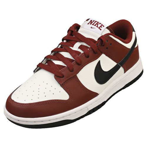 Nike Dunk Low Pour Hommes - Baskets Mode En Cuir Noir Et Rouge Sombre - 45