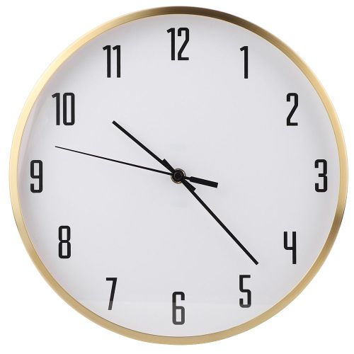 Horloge murale a quartz silencieuse en laiton de forme ronde simple pour la maison, decoration de l'heure