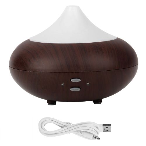 Humidificateur d'air portable a LeD 3 en 1, diffuseur d'aromes pour la maison et le bureau (grain de bois fonce)