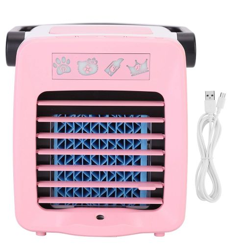 Mini climatiseur portable, humidificateur et appareil d'aromatherapie 2 en 1 (rose et blanc)
