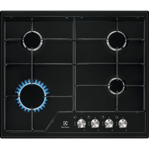 Electrolux Plaque de cuisson Gaz Série 600 Slim line 60 cm KGS6424K Noir