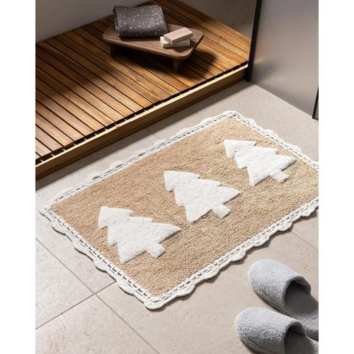 Tapis De Bain Lumièrematin - Blanc/Beige - 50x80 Cm