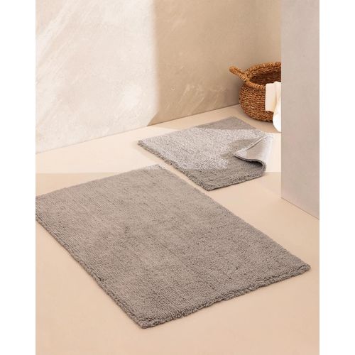 Tapis De Bain 2 Pièces En Coton Cameo - Gris - 60x100 Cm