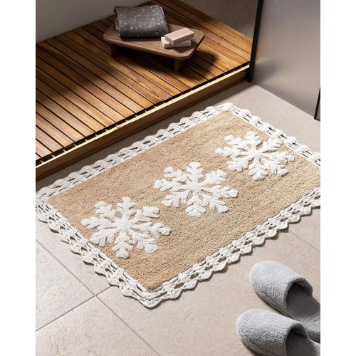 Tapis De Bain Rosévie - Blanc/Beige - 50x80 Cm
