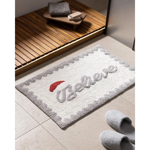Tapis De Bain Vie - Blanc/Gris/Rouge - 50x80 Cm