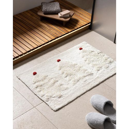 Tapis De Bain Esprit - Crème/Or/Rouge - 50x80 Cm