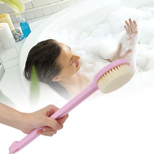 Brosse De Bain A Long Manche, Brosse De Nettoyage Complete, Brosse De Douche, Brosse De Bain Pour Le Dos (Rose) 