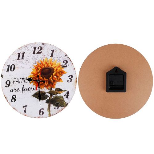 Horloge murale ronde tournesol a chiffres arabes pour decoration de bureau a domicile (2)