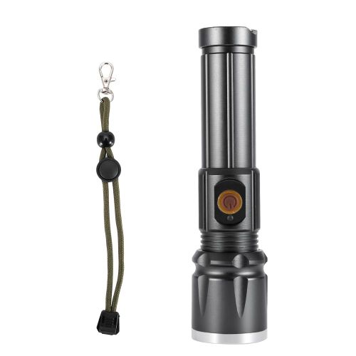 Lampe torche LeD portable en alliage d'aluminium, chargement USB, pour camping, urgence, chasse