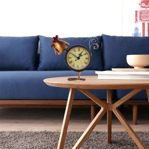 Horloge de bureau exquise en forme d'animal de poulet, decoration de bureau a domicile