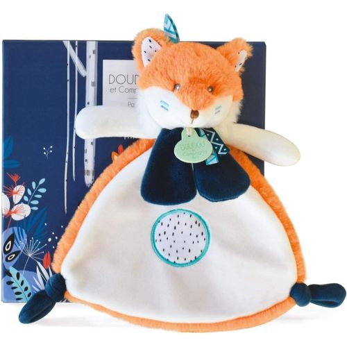 Kgabery-Doudou Plat Renard-Tiwipi-23 Cm -Orange/Blanc-Boite Cadeau-Peluche Douce Et Réconfortante-Idée Cadeau Naissance Filles Et Garçons-Garantie Doudou Perdu-Dc3641