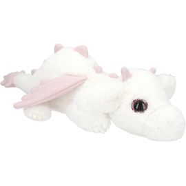 Kgabery-Topmodel-Doudou Dragon En Blanc, Peluche D'Environ 50 Cm Avec Des Ailes Roses, White, Taille Unique