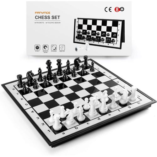 Kgabery-Jeu D'échecs Magnetique Echec Pliable Portable-Échecs De Voyage Jeux De Stratégie Jeu De Société Chess Board Pour Enfants Et Adultes (25cm*25cm)