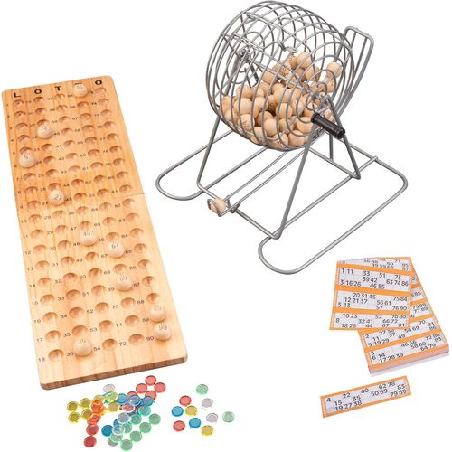 Kgabery-Jeu De Loto En Bois Avec Sphère Métal 18 Cm De Diametre-360567