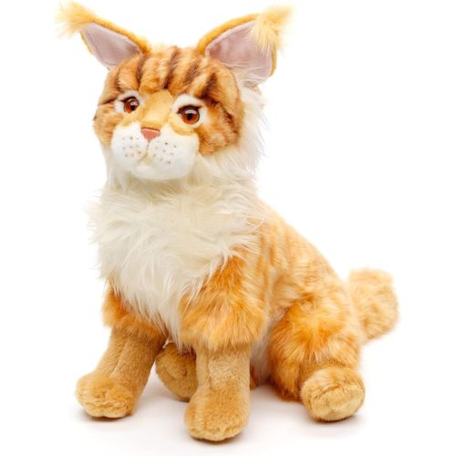 Kgabery-Chat Maine Coon Assis (Marron)¿30 Cm (Hauteur)¿Peluche Chat¿Doudou