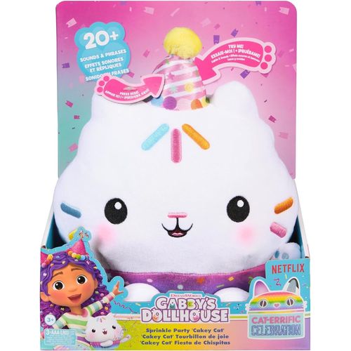 Kgabery-Gabby Et La Maison Magique-Gabby Dollhouse-Peluche Interactive P'Tichou 25 Cm-Peluche Chat-Sons Lumières-Gabby Chat-Dessin Animé Jouet Gabby Et La Maison Magique-Jouet Enfant 3 Ans Et +