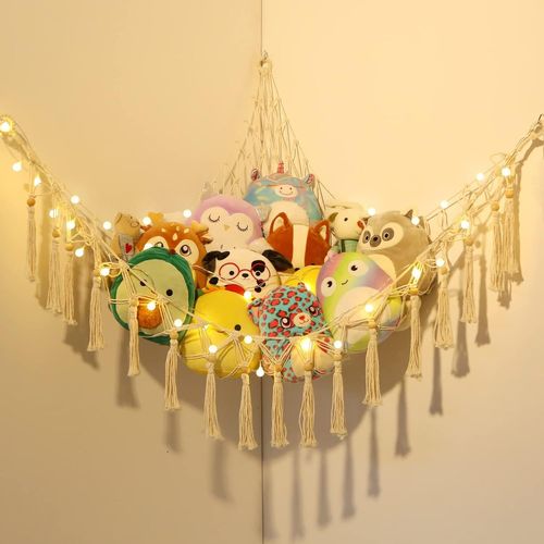 Kgabery-Jouet Hamac Pour Animaux En Peluche Hamac En Rangement Peluche Rangement Jouet Ours En Peluche Hamac De Rangement Peluche Filet Coin Suspendu Support De Rangement Pour Jouets Pour Chambre Enf