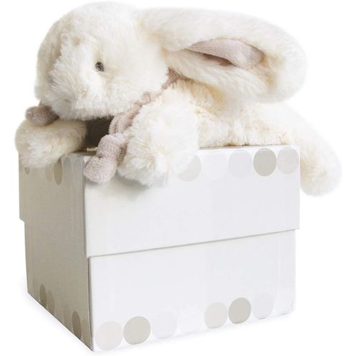 Kgabery-Doudou Lapin Bonbon-Boite Cadeau-Taupe-20 Cm-Doux-Idée Cadeau De Naissance Fille Et Garçon-Garantie Doudou Perdu-1240