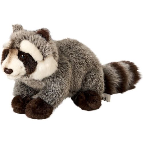 Kgabery-Raton Laveur, Assis-23 Cm (Longueur)-Peluche, Doudou, Blanc/Marron