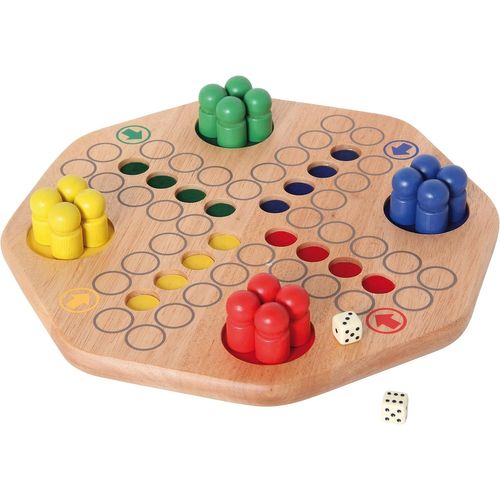 Kgabery-Grand Jeu De Petits Chevaux (35 X 35 X 6 Cm)-Extra Grand Pions En Bois