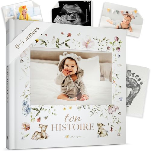 Livre De Naissance - Album Photos Et Naissance - Cadeau Naissance 132 Pages Et Album Photo Scrapbooking ¿ Livre Naissance Bébé Garçons Et Filles ¿ Photos De 10 X 15 (Forêt)