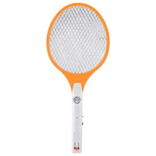 Raquette De Tennis Anti-Moustiques Electronique A Piles (Prise Americaine 110-240 V) (Orange)