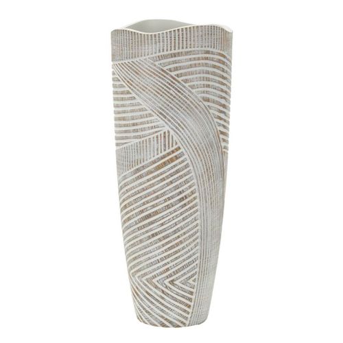 Vase Décoratif Lines, Blanc, 45x18x18 Cm, Epikasa